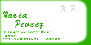 maria pevecz business card